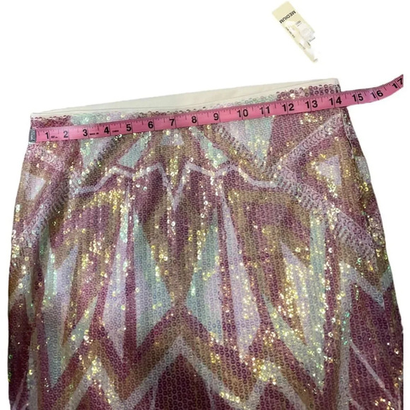 Decree sequin skirt Pink and White mini medium NWT - Picture 6 of 7